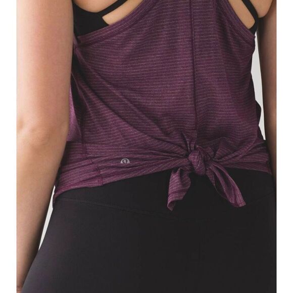 LULULEMON ATHLETICA Tie It Up Singlet In Heathered Plum Size 6 - Picture 4 of 6